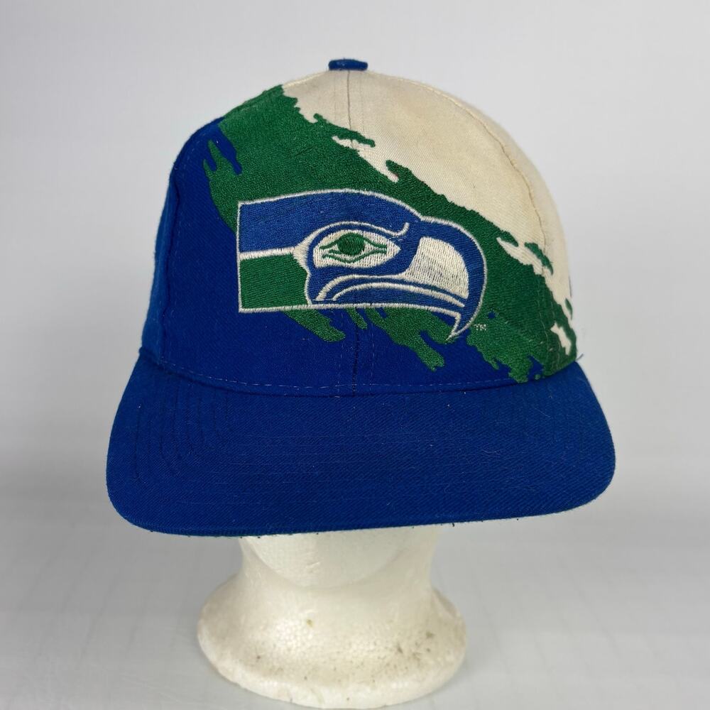 Vintage Seattle Seahawks Splash Logo Athletic Pro Line Snapback Hat